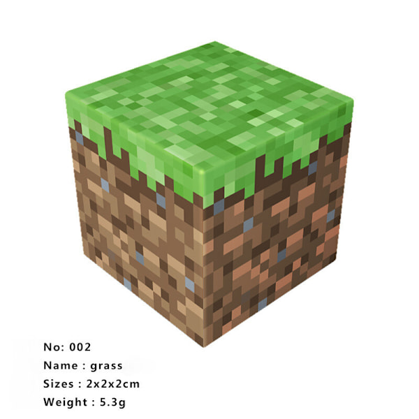 Rikt utbud av magnetiska block Minecraft-kuber DIY Byggleksaker Set 10 st 02 grass