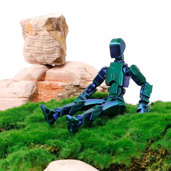 NY T13 Actionfigur 13,7 cm Titan 13 Actionfigur 3D-printad Rörlig Led Robo Blue & Green