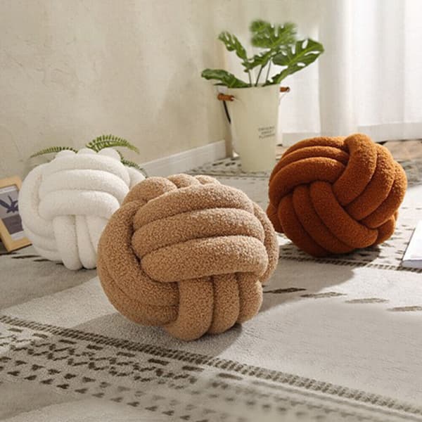 Mjuka knutbollskuddar Säng Stoppad kudde Heminredning Kudde Boll Plysch Leksak Blue 22cm