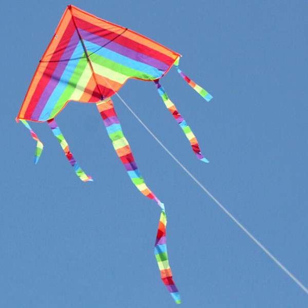 Roliga leksaker för barnlek - 3D drake med svans Drake Stor linje utomhusflygning Rainbow #C