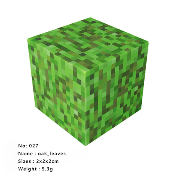 Rikt utbud av magnetiska block Minecraft-kuber DIY Byggleksaker Set 10 st 05 oak leaf