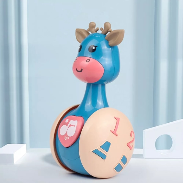 Barnleksak Söt Cartoon Giraff Rassel Tumlare Docka För Baby Tre Färger 2#
