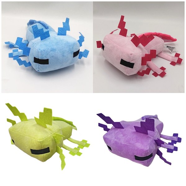 MC Docka Leksak Grön 30 cm Minecraft Axolotl Plyschdocka Mjuk Fylld Anime Gåva Green Axolotl