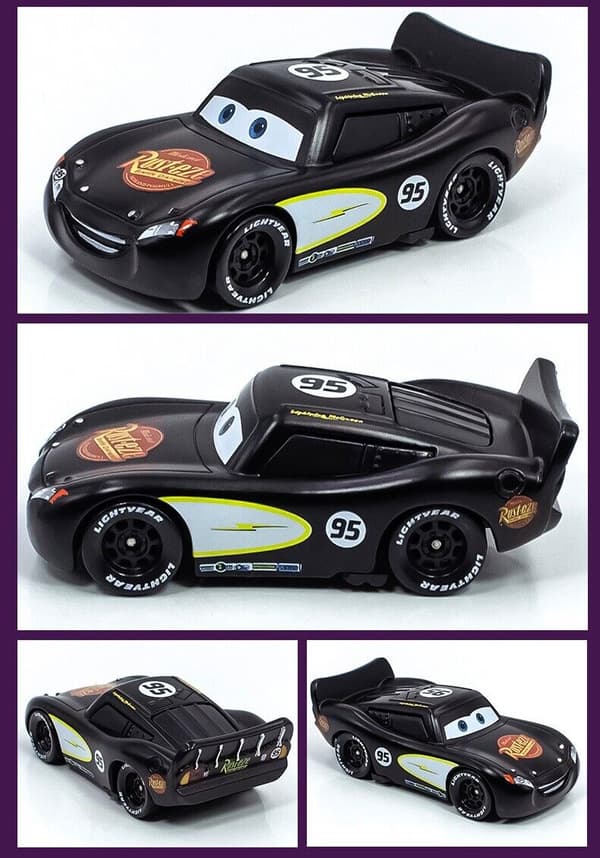Disney- Pixar Cars No.95 Black McQueen 1:55 Toy Diecast Model Barn billeksaker