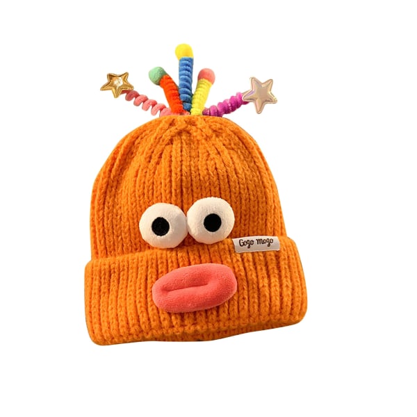Monster Shrek Vinter Stickad Mössa Beanie Ull Rolig Cap Nyhet Kvinnor / Män Saffron One Size