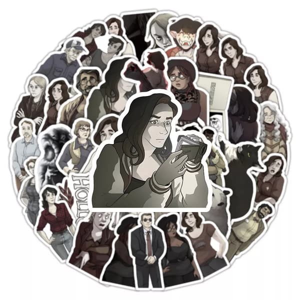 53st Scarlet Hollow Skräck Visual Novel Alla karaktärer Stickers Steam Scrapbook