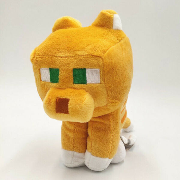 18cm Hero Minecraft Ginger Cat Sittande Gul plysch mjuk dockleksak ny