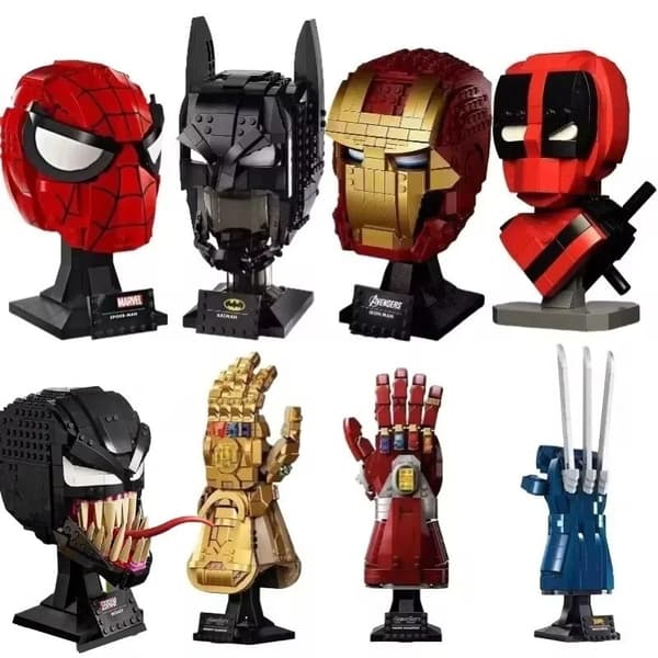 Marvel Superhjältar Spider-Mans Mask Hjälm Pussel Byggkloss Barnleksak 2566
