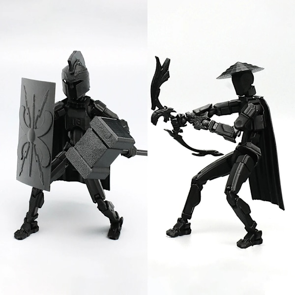 3D-printad Robot Actionfigur Ställbar Mannekäng Docka Ledad 14cm Leksak Spartan Set