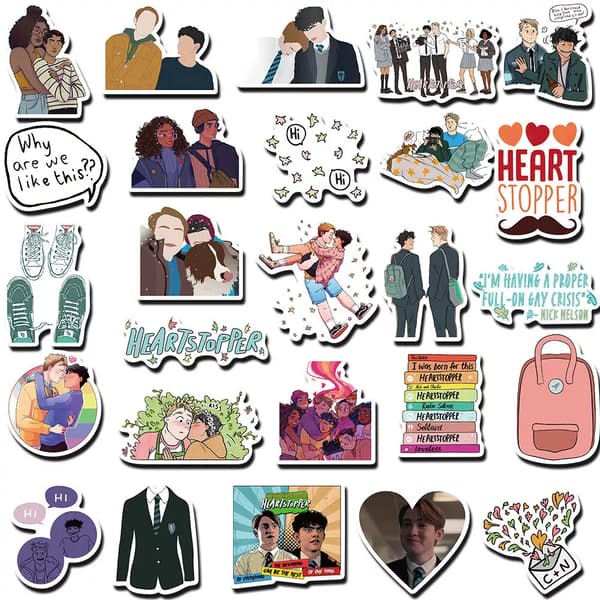 50 st Heartstopper Charlie Spring Nick Nelson Anteckningsbok Graffiti Teens Stickers