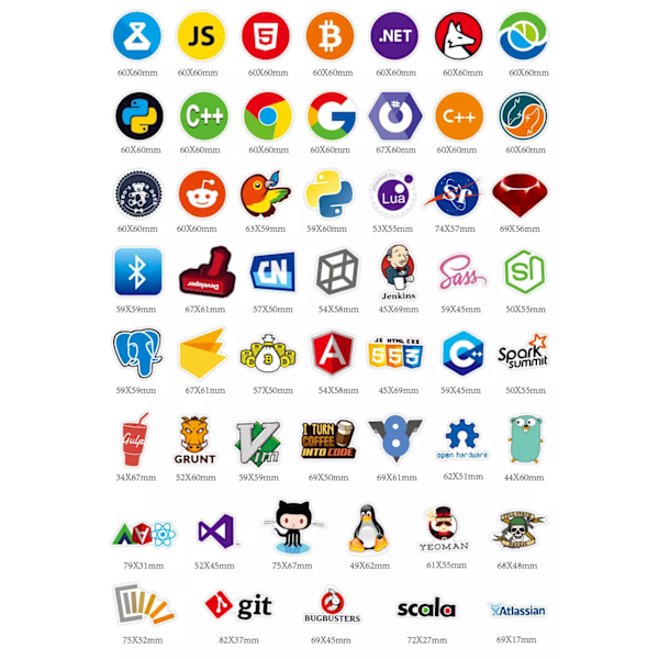 100 st Programmering Java C++ Coding Hacker Coder IT Engineers Stickers Room Decal