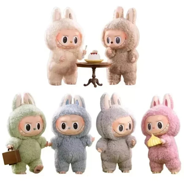 LABUBU Docka The Monster Etciting Macaron Plyschdocka Samlarobjekt Blind Box Leksak Sesame Bean