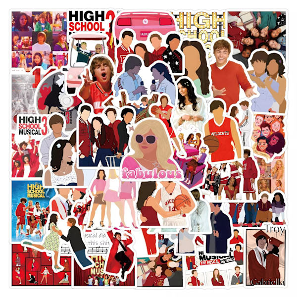 55X High School Musical Troy Bolton Sharpay Gabriella Filmdekaler Gitarrdekal