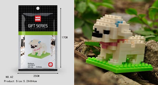 Mini Byggklossar 3D Djur Diamantmodell Mikrokloss Hund Katt Fågel Älg Varg B4 St.bernard
