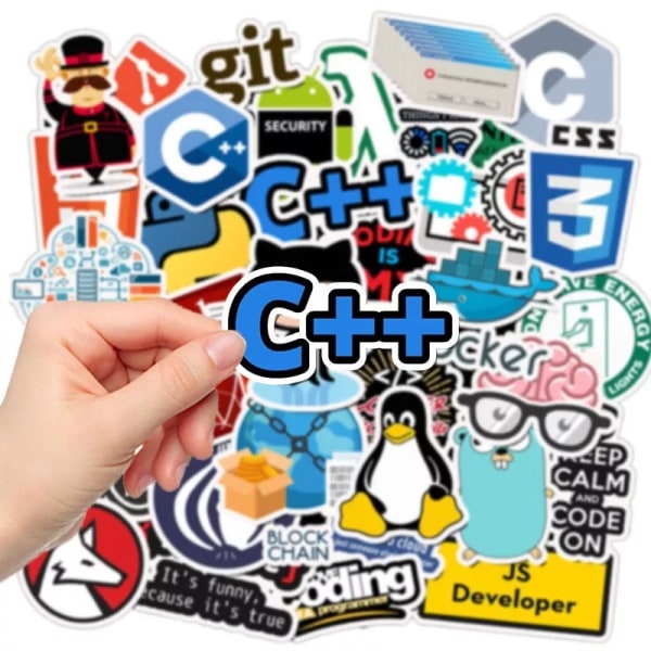 50X programmering Linux C++ Python Hacker IT Geeks Toy Software Stickers PC-dekaler