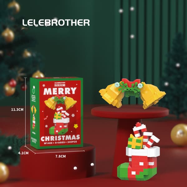 Jultomten Jul Ren Modell Byggklossar Tegelstenar Leksaksset Barnpresent sled 179PCS [color box packaging]