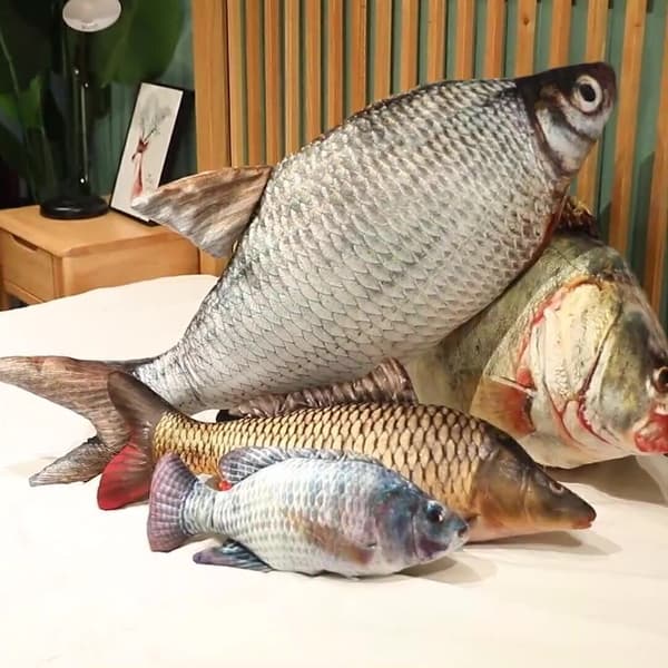 Fisk Ruda Mandarin Chub Mjuk Plyschleksak Teddy Fyllda Dockor Barn Bomull Crucian 60cm
