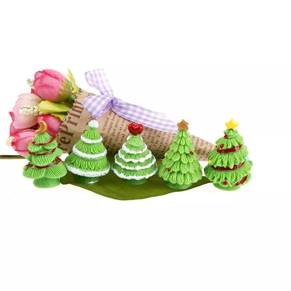 Mini julgran DIY Miniatyr Trädgård Mikro Landskap Ornament Dekor Hus DarkGreen-S(1pcs Random)
