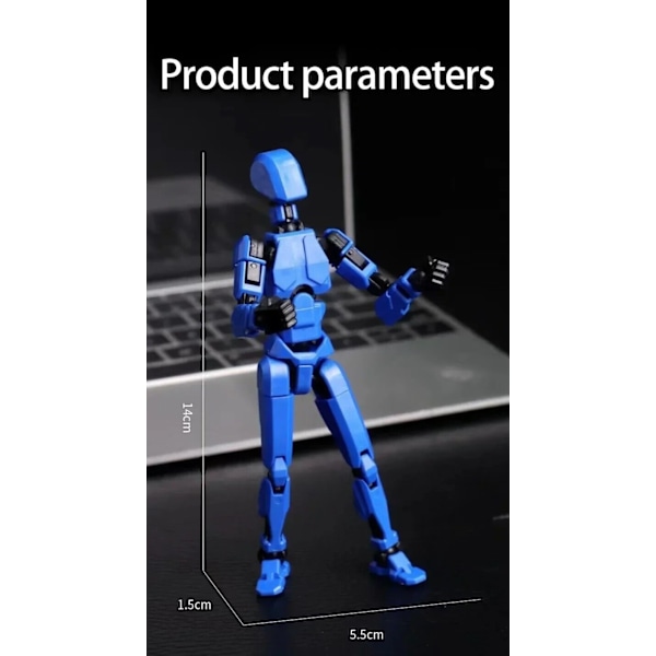 Multi-ledad Rörlig Formskiftande Robot 2.0 3D-Printad Mannekäng Docka Action Black