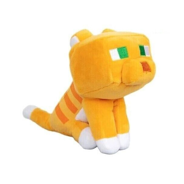18cm Hero Minecraft Ginger Cat Sittande Gul plysch mjuk dockleksak ny