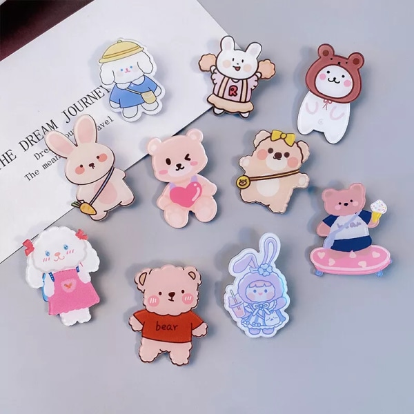 Ins Kawaii Brosch Hund Kanin Ko Tecknad Pins Ryggsäck Jeans Handväska Dekoration Dog