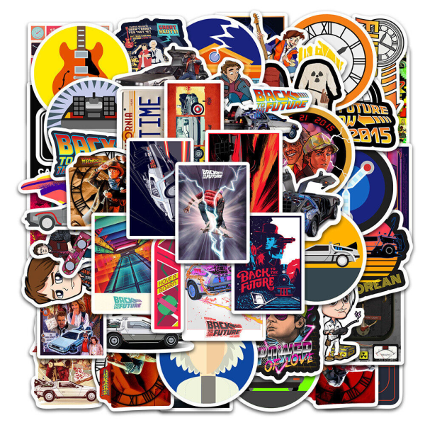 50 st Back to the Future 80-talet Science Fiction-klistermärken BTTF Doc Brown Marty McFly