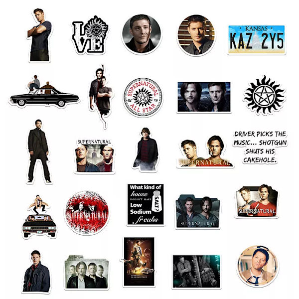 50X Supernatural SPN TV Sam Dean Winchester Evil Monster Demons Hunters Stickers