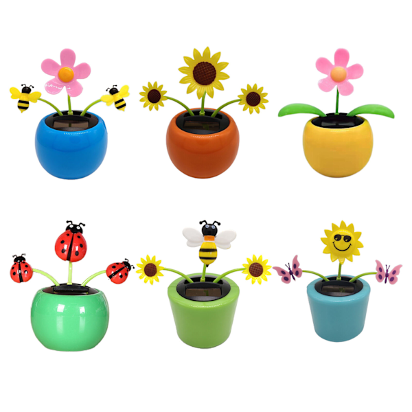 Solar Dancing Toy Flower Assorted Style Solar Powered Dancing Flower Bobblehead