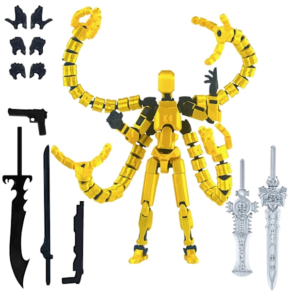 Titan 13 Actionfigur 3D-printad T13 Multi-ledad Rörlig Robot Med Komplett Set White