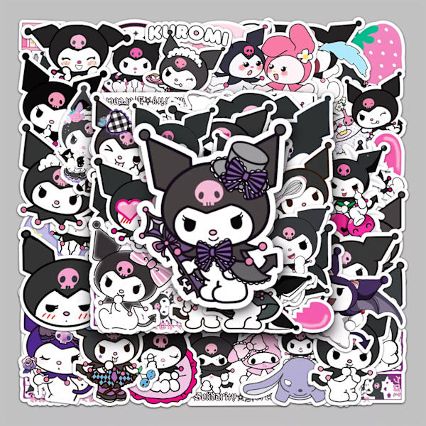 50X Kuromi Character Collection Stickers Laptop Bagage Telefon Mugg Dekal Graffiti