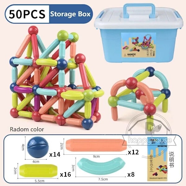 Magnetiska Byggklossar Set Leksaker för Barn Magnetstav Byggklossar 50pc storage box