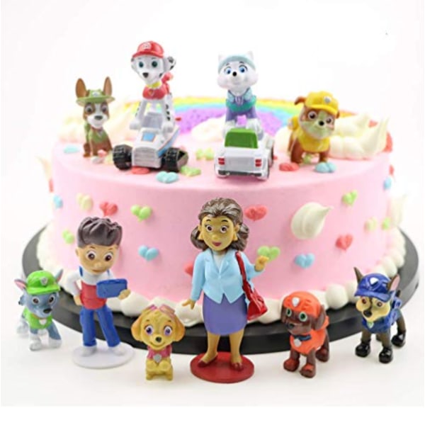 12st Hundar Paw Patrol Actionfigurer Cake Toppers Barn Presenter Möbeldekor