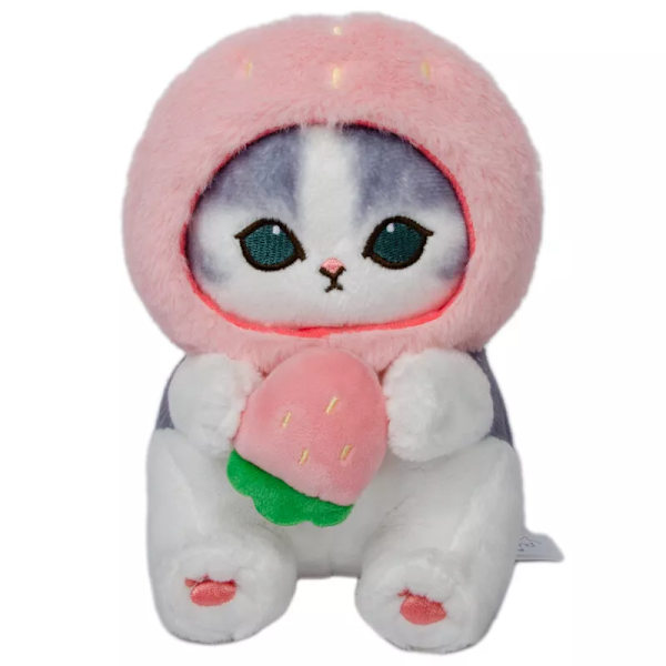 Mofusand Forest Series Cat plyschleksak, supermjuk och fluffig, tecknad Cat Fortune Strawberry