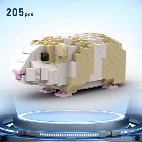 Byggklossar Set Marsvin Modell Sött Husdjur Kreativa Klossar Barnpresent