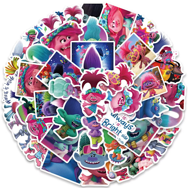 50/100 st Lyckotroll Stickers Gammal Skandinavisk Folklore Högtid i Harmoni 50pcs Trolls A