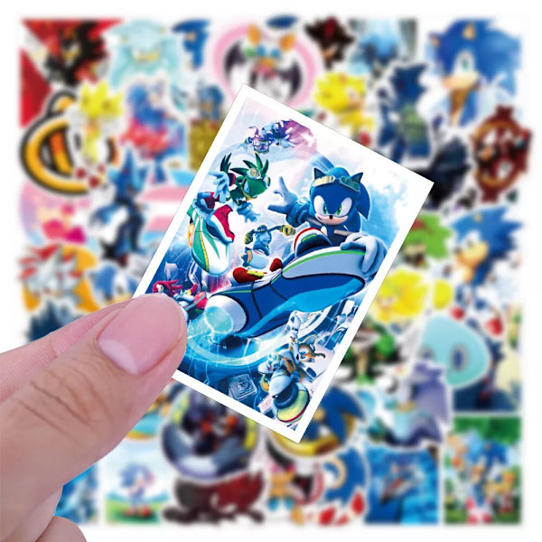 50 nya Sonic The Hedgehog Stickers Videospel PS5 Mobile Iphone Decal Game PS5