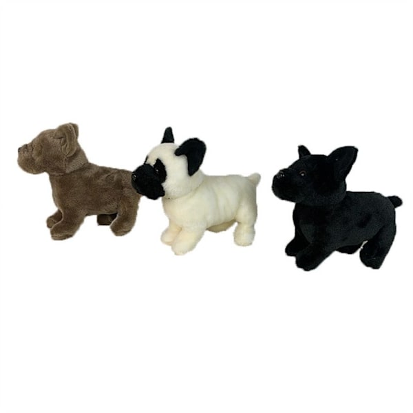 Naturtrogna djur Fransk Bulldog Plysch Uppstoppade Hundar Hunddjur Barnleksak Brown