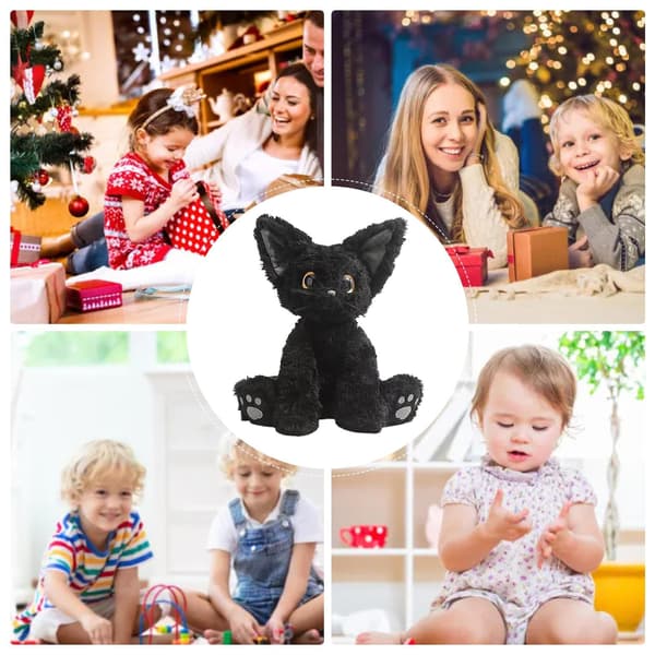 Katt Plysch Söt Svart Katt Djur Docka Leksak 23cm Gosedjur Present Till Barn