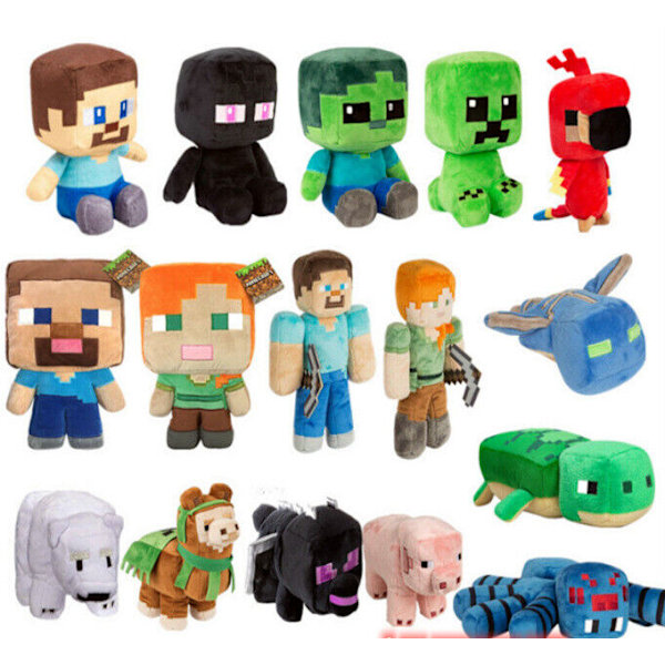 Minecraft MC Djur Kudde Plyschdocka Fylld Spel Mjuk Leksak för Barn Vuxen Gåva 18cm New Turtle