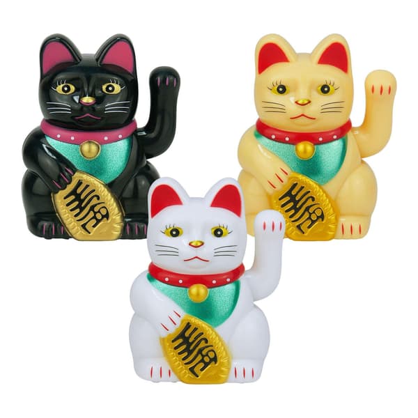 Lyckokatt Vinkande Arm Livfull Kattfigur Söt Maneki Neko För Lycka White