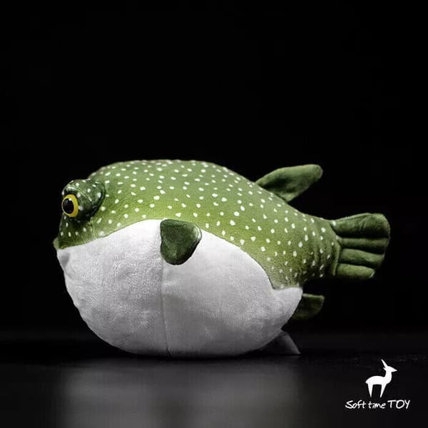 22cm Söt Grön Blowfish Havsdjur Plyschleksak Gosedjur Mjuk Docka Present