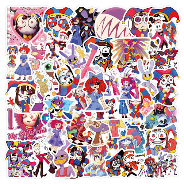 100X The Amazing Digital Circus Graffiti Book Telefon Gitarr Hydro Flasks Stickers