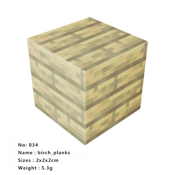 Rikt utbud av magnetiska block Minecraft-kuber DIY Byggleksaker Set 10 st 25 Birch Plank