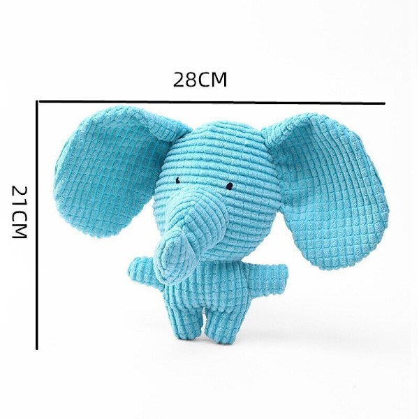 Hundleksak Tuggdjur Pipande Plysch Valp Mjuka Leksaker Tålig Stresslindring Husdjursleksaker Blue Elephant