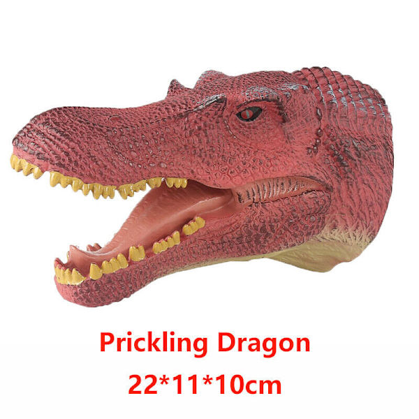 Dinosaurie Djur Realistisk Handdocka Mjuk Plast Mun Leksak Barn Deformation Prickling Dragon