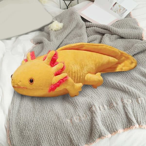 17 Tum Gul Axolotl Ambystoma Gosedjur Plyschleksaker Kudde Barn Docka Gåva Grun