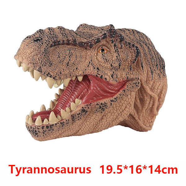 Dinosaurie Djur Realistisk Handdocka Mjuk Plast Mun Leksak Barn Deformation Tyrannosaurus