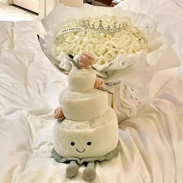 Jellycat Samlarobjekt Bröllopstårta Plysch – 28CM Ny Inkluderar Presentpåse leksak mjuk