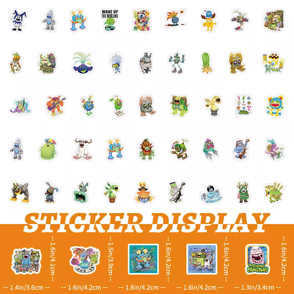 100X My Singing Monsters Steam Game Stickers Apple iOS Skateboard Android Reward