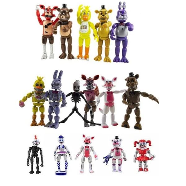 6 st FNAF Five Nights at Freddy's Plush Bear 6" Action Figure Model Barnleksaker A(13.2cmx5cm)